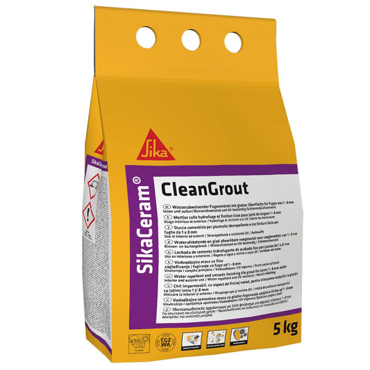 Sikaceram Cleangrout Floor & Wall Tile Grout 5Kg Black SKCMCGBLA5
