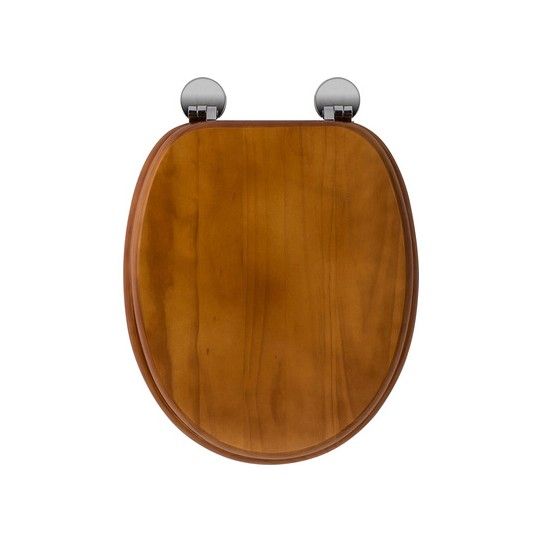 CROYDEX DAVOS SIT TIGHT TOILET SEAT CHROME HINGE ANTIQUE PINE WL602250H