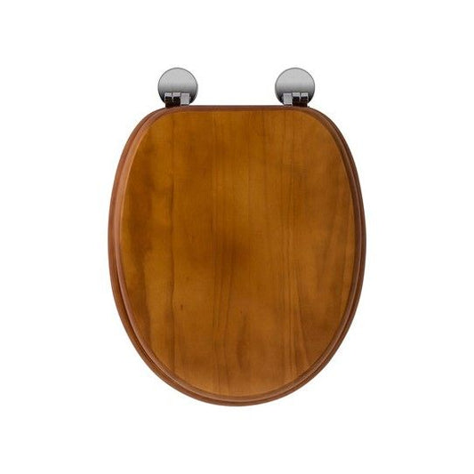 CROYDEX DAVOS SIT TIGHT TOILET SEAT CHROME HINGE ANTIQUE PINE WL602250H