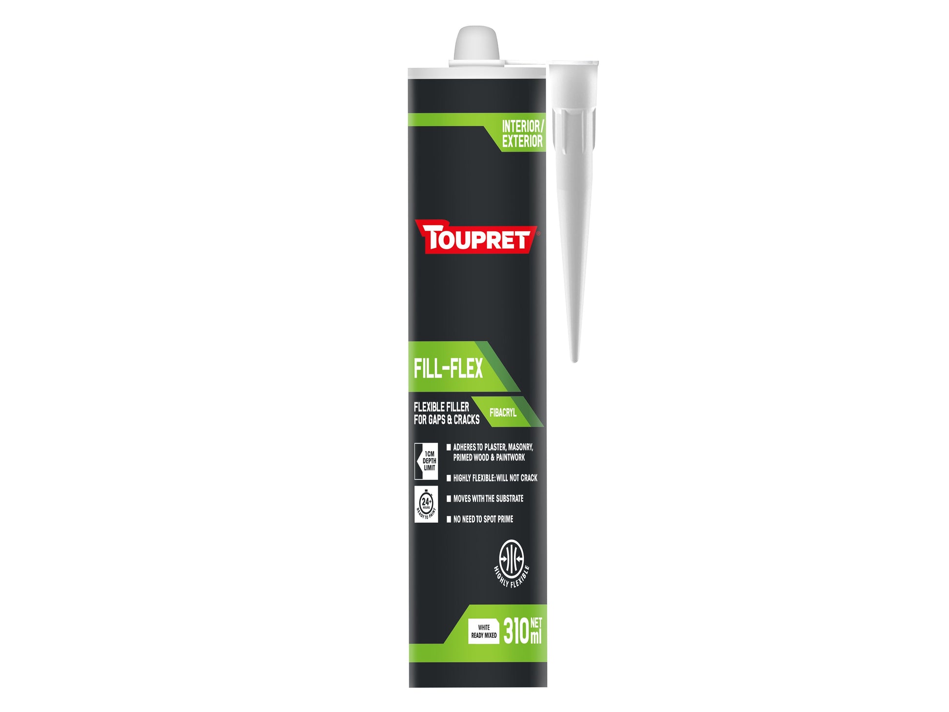 TOUPRET TOUTTFIBACP3 EXTERIOR/INTERIOR FILL-FLEX GAP FILLER 310ml WHITE