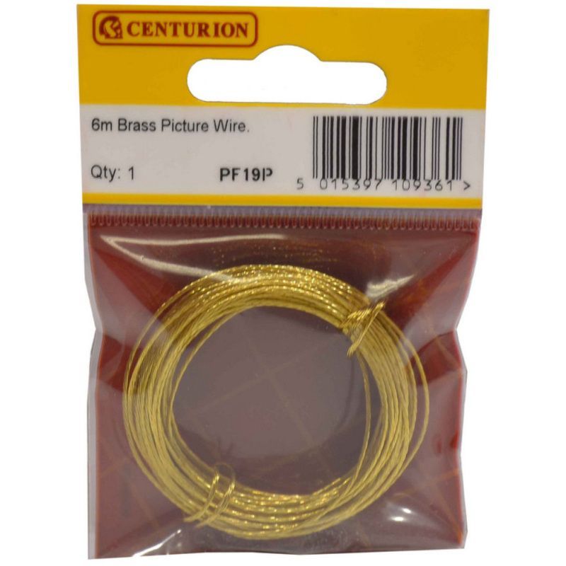 CENTURION PF19P ROLL OF PICTURE WIRE WITH 9kg BREAKING STRENGTH 6m BRASS