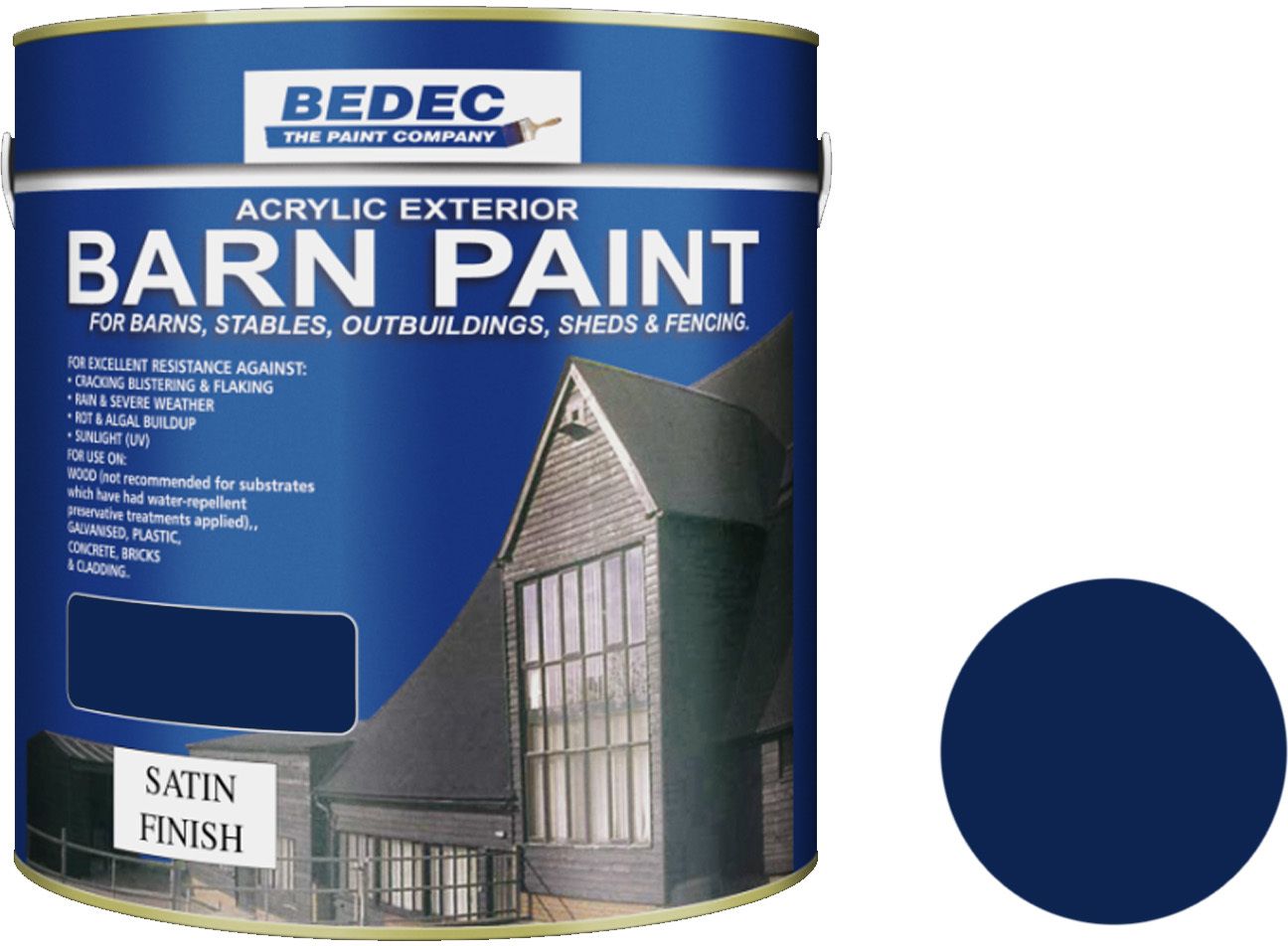 BEDEC SATIN BARN PAINT 2.5l DEEP BLUE BEDE2AV2011/40