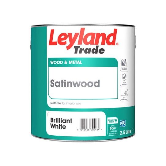 LEYLAND SATINWOOD BRILLIANT WHITE 2.5l 264700