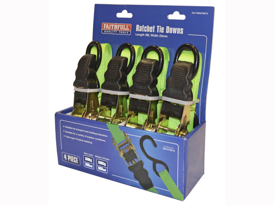 FAITHFULL FAITDRATSET4 4 PIECE RATCHET STRAP SET