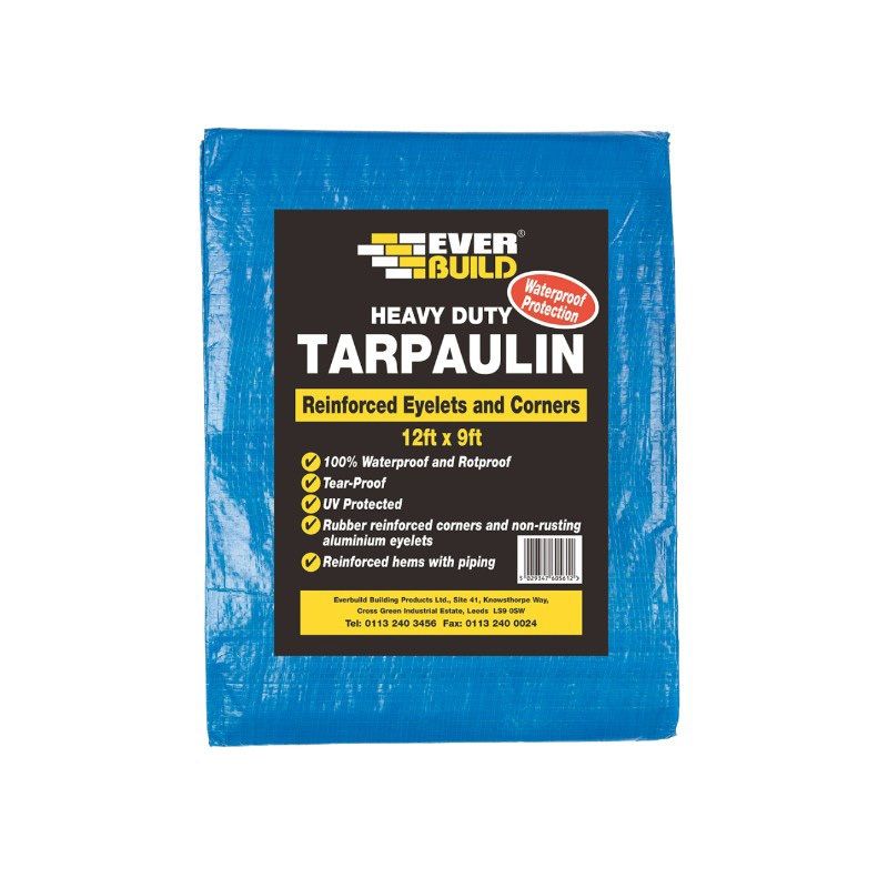 Everbuild Standard Duty Builders Tarpaulin 12`/3.6M x 9`/2.7M 1TARP9