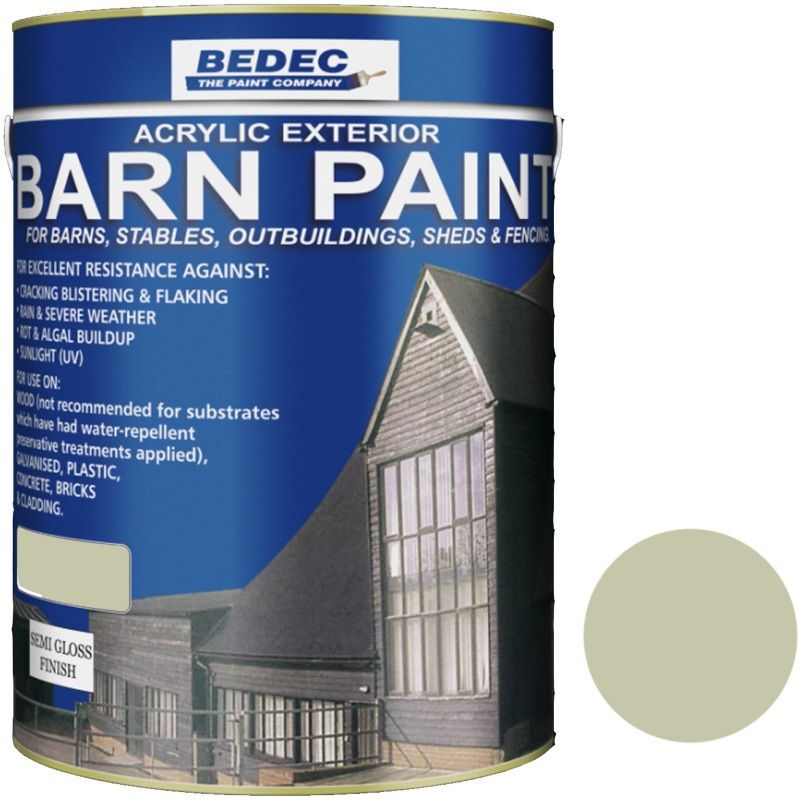 BEDEC SEMI GLOSS BARN PAINT 5l FRENCH GREY BEDE2AK2015/46