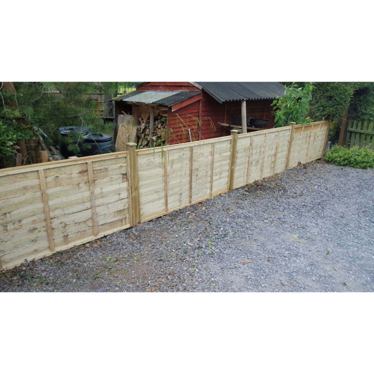 DENBIGH TIMBER WANEY LAP FENCE PANEL 6 x 3' APEX CAP WA6X3