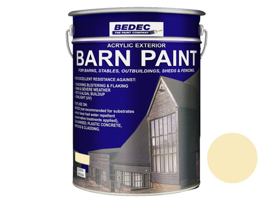 BEDEC SATIN BARN PAINT 20l COUNTRY CREAM BEDE2AV1880/54