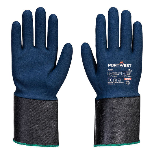 Grip C13 Nitrile Foam Extend Cuff Glove, L, R, Grey/Blue
