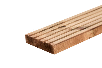38mm x 150mm Softwood Grooved Reversible Decking Board 3600mm