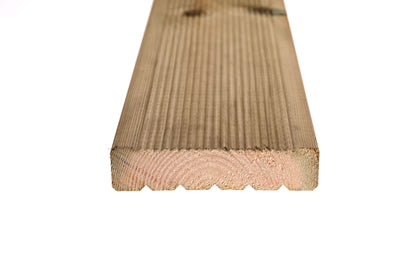 38mm x 125mm Softwood Grooved Reversible Decking Board 2400mm
