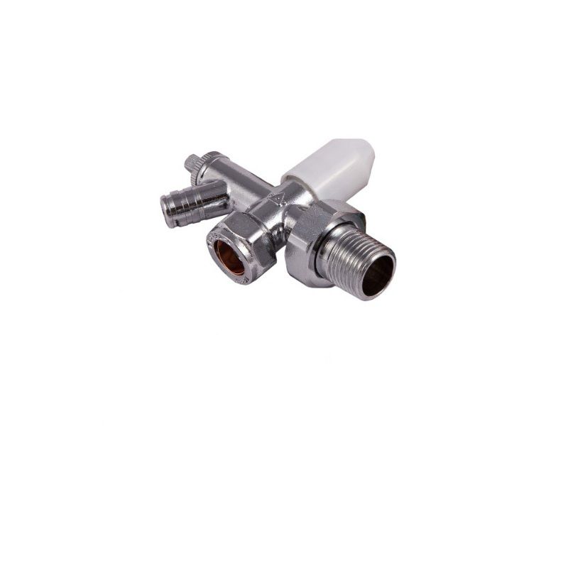 EMBRASS TRENT RADIATOR VALVE ANGLED 3/4" C/W DRAIN OFF 10mm 312859