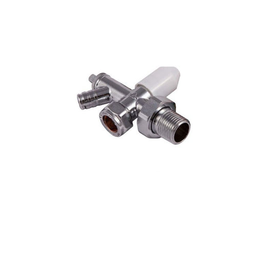 EMBRASS TRENT RADIATOR VALVE ANGLED 3/4" C/W DRAIN OFF 10mm 312859