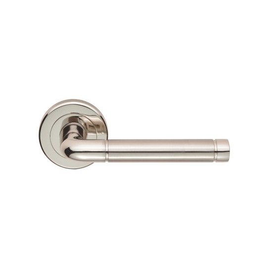 SEROZZETTA QUARANTA LEVER ON ROUND ROSE POLISHED NICKEL/SATIN NICKEL SZR040PNSN