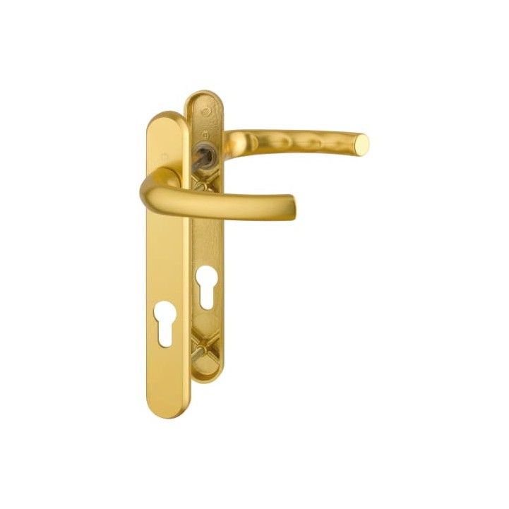 DUFFELLS HOPPE TOKYO LEVER UPVC DOOR HANDLES 92mm PZ UNSPRUNG 122mm CENTRE GOLD TOK92LLG