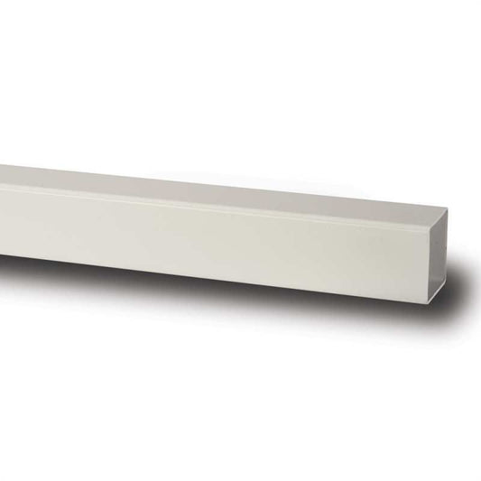 POLYPIPE RAINWATER SQUARE DOWNPIPE 65mm x 2.5m RS221W WHITE