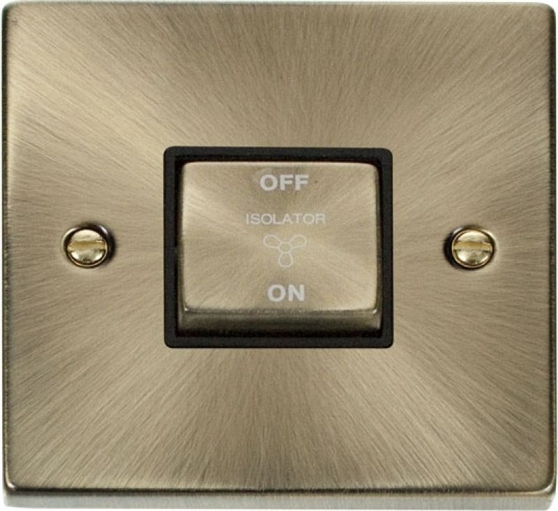 CLICK VPAB520BK 1G 3 POLE 10A FAN SWITCH ANT BRASS