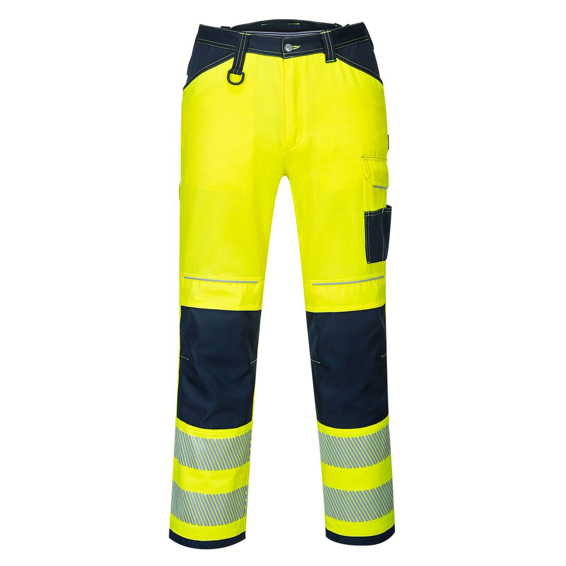 PW3 Hi-Vis Work Trousers, 28, S, Yellow/Navy Short