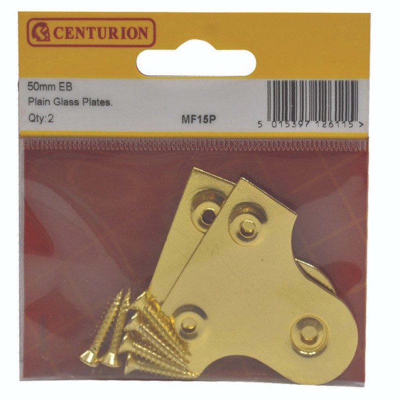 CENTURION MF15P PACK OF 2 PLAIN GLASS PLATES 50mm ELECTRO BRASS