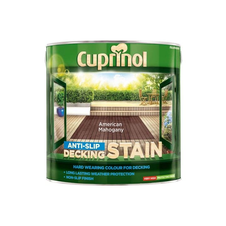 CUPRINOL ANTI SLIP DECKING STAIN 2.5l AMERICAN MAHOGANY 5092615