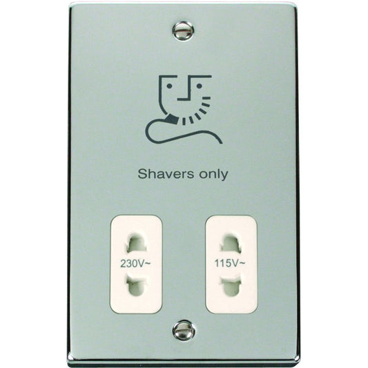 CLICK VPCH100WH DUAL VOLT SHAVER SOCKET WH POL CHROME