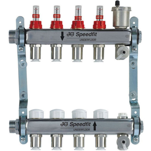 SPEEDFIT UNDERFLOOR 4 ZONE MANIFOLD STAINLESS STEEL JGUFHMAN4/4
