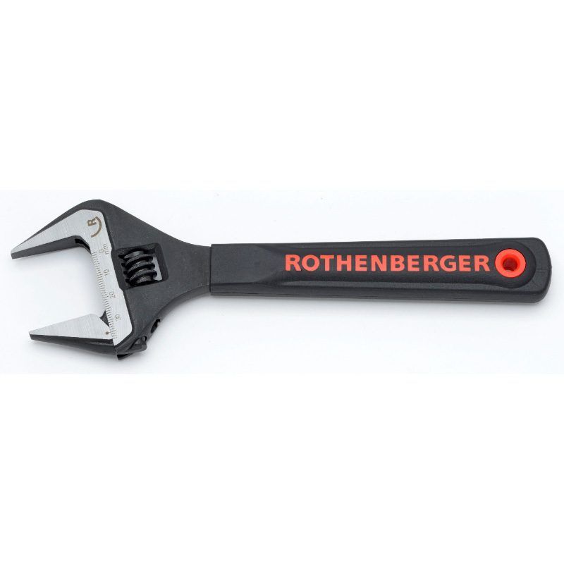 ROTHENBERGER ADJUSTABLE WIDE JAW WRENCH 8" C/W JAW PROTECTORS 70460R