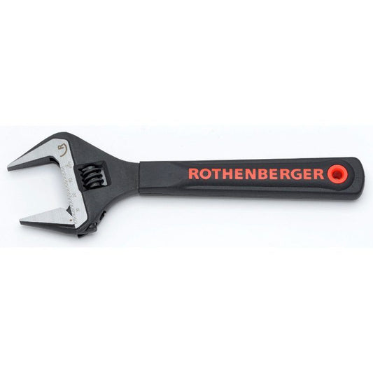 ROTHENBERGER ADJUSTABLE WIDE JAW WRENCH 8" C/W JAW PROTECTORS 70460R