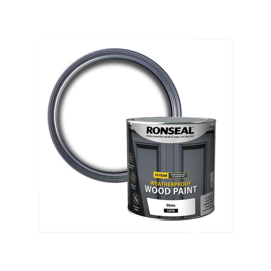 RONSEAL 10 YEAR WEATHERPROOF WOOD PAINT 2.5l SATIN WHITE 38795