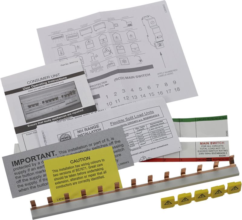 WYLEX NH13CBKIT 13 PIN COMB BUSBAR WITH INSULATORS & LABELS