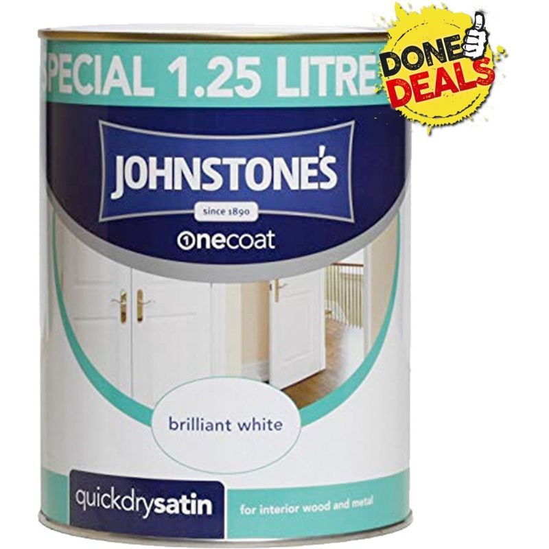 JOHNSTONES QUICK DRY SATIN BRILLIANT WHITE 1.25l 303929