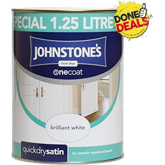 JOHNSTONES QUICK DRY SATIN BRILLIANT WHITE 1.25l 303929
