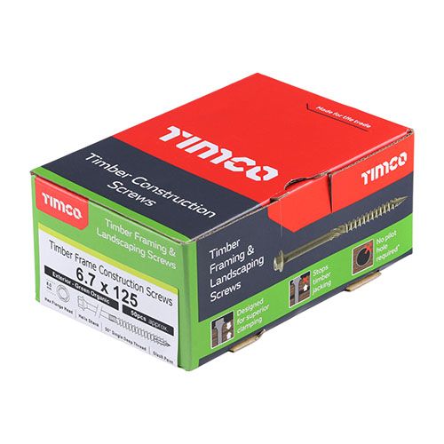 TIMCO INDEX SCREW HEX 6.7 x 125mm (BOX 50) GREEN 125IN