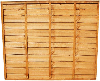 DENBIGH TIMBER WANEY LAP FENCE PANEL 6 x 6' APEX CAP WA6X6
