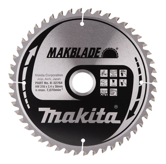 MAKITA B-32764 TCT SAW BLADE FOR WOOD 216X30X48T