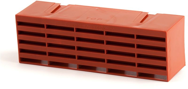 HEPWORTH AIRBRICK SQUARE HOLE RED 215 x 65mm YA13R