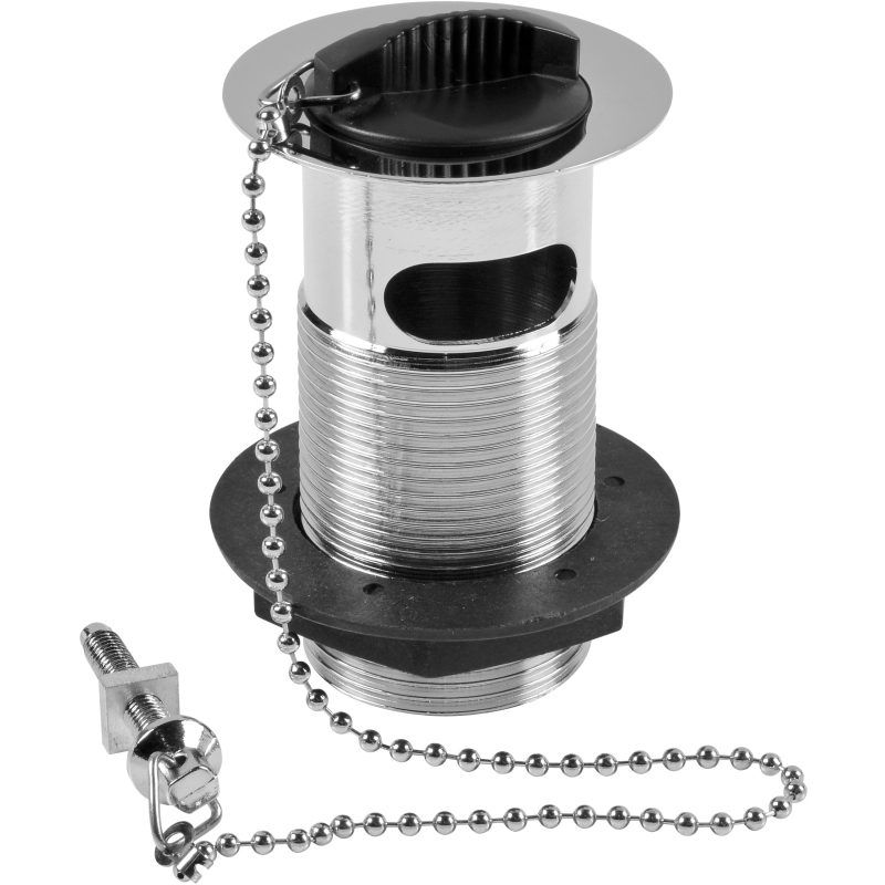 WIRQUIN SLOTTED BASIN WASTE 1.1/4" CHROME C/W PLUG & BACK NUT 30120602