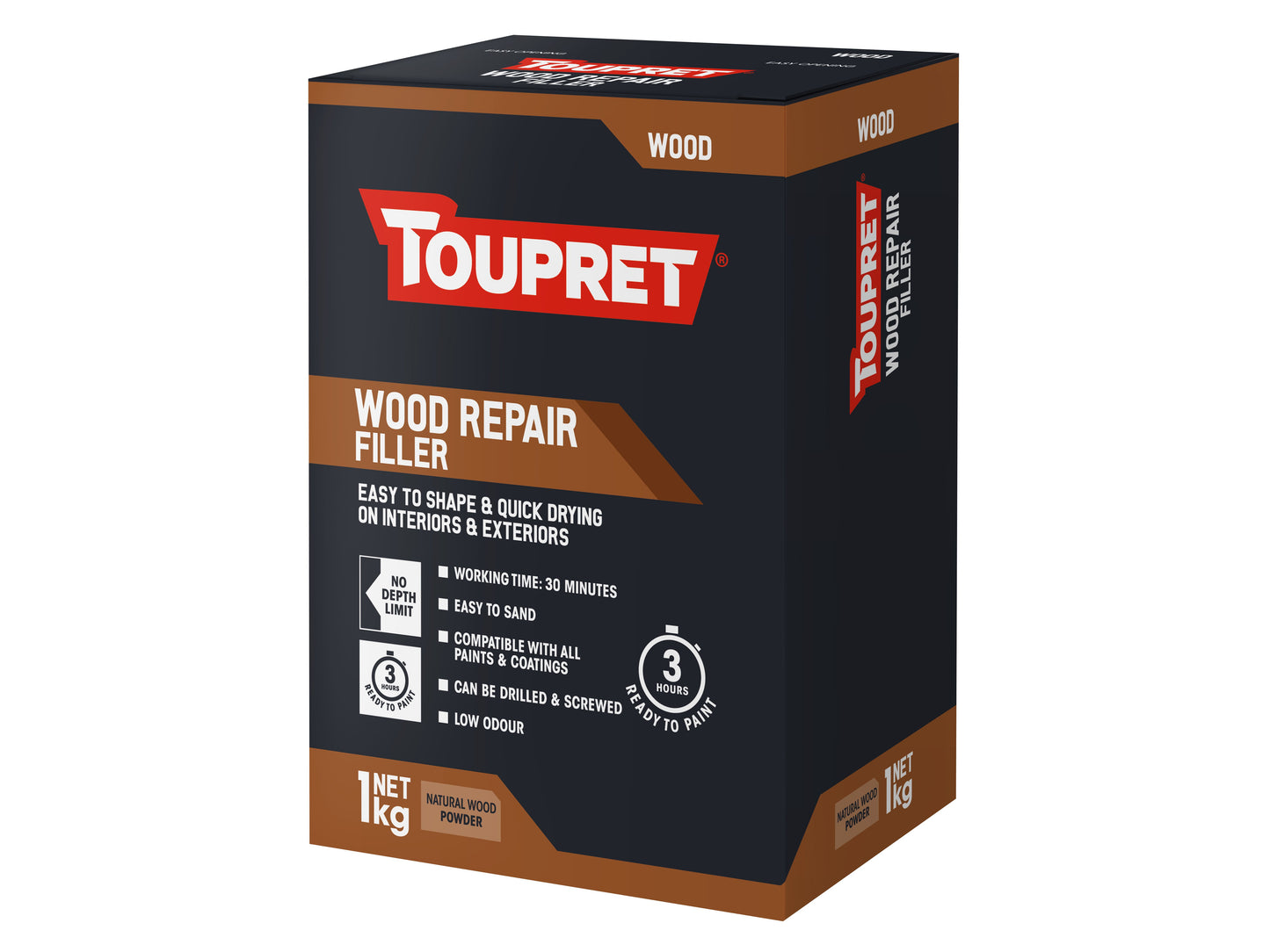 TOUPRET TOUTTREPBO01 EXTERIOR/INTERIOR WOOD REPAIR FILLER 1kg NATURAL