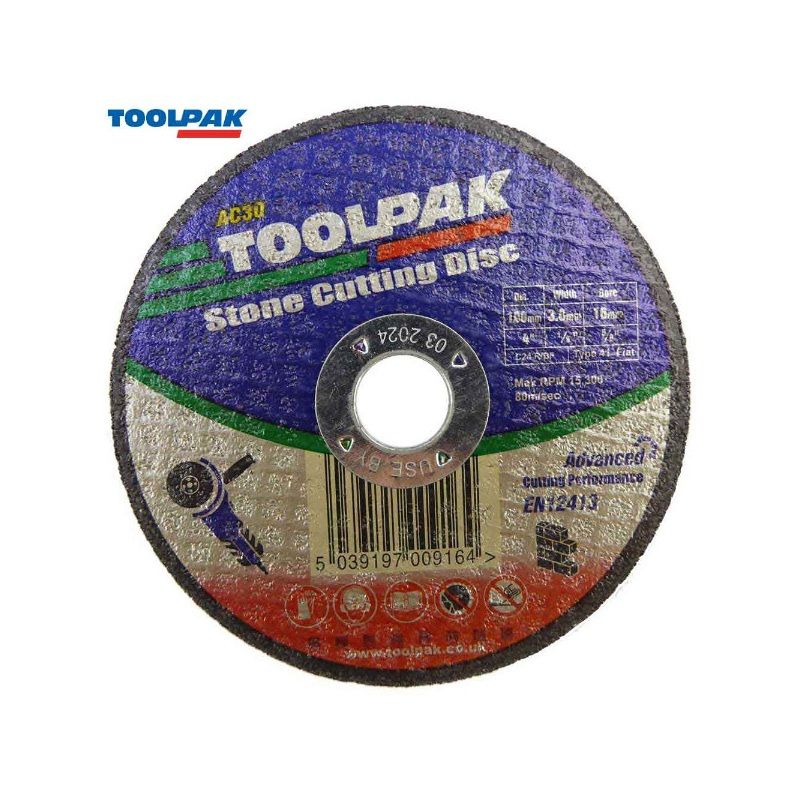TOOLPAK AC30 4" FLAT STONE CUTTING DISC