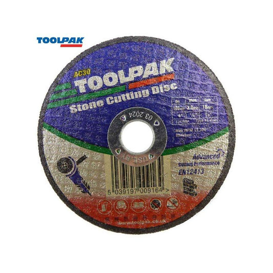 TOOLPAK AC30 4" FLAT STONE CUTTING DISC