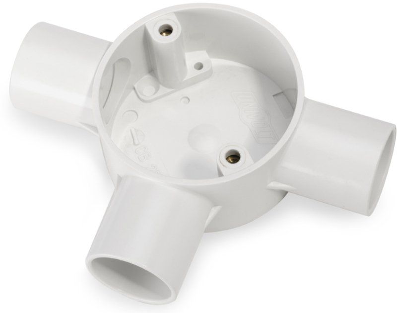 UNIVOLT CB20/3WH CONDUIT TEE BOX 20mm WHITE