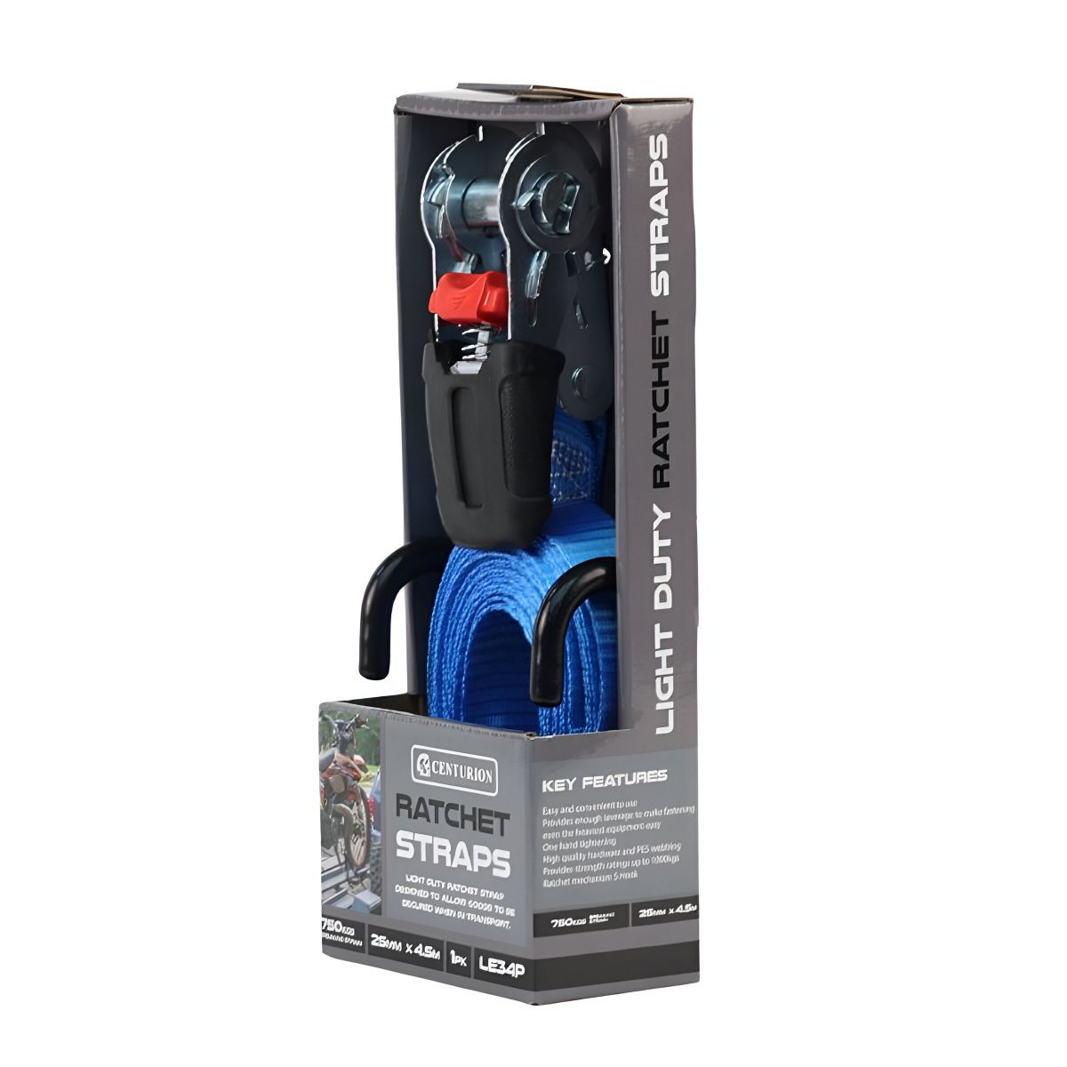 CENTURION LE34P RATCHET TIE DOWN 4.5m (750kg)