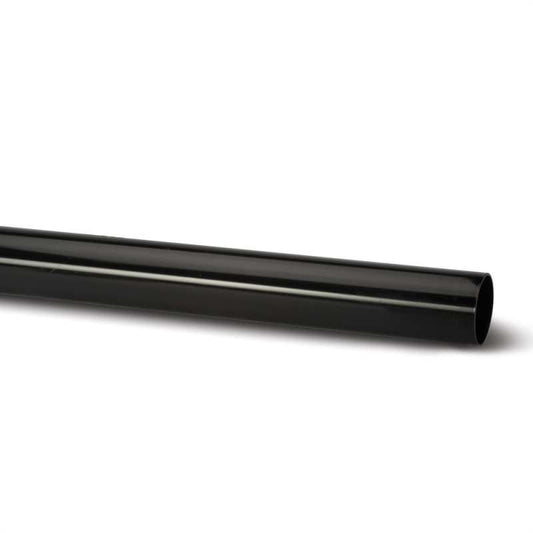 POLYPIPE RAINWATER ROUND DOWNPIPE 68mm x 2.5m RR121B BLACK
