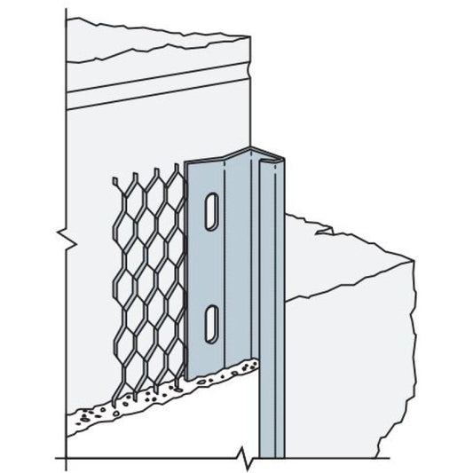 SIMPSON THINCOAT PLASTER STOP BEAD GALV (MESH WING) 3m x 13mm PSB1330