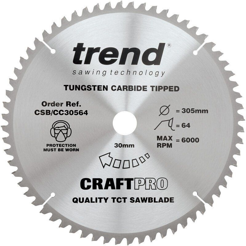 TREND CSB/CC30564 CRAFT BLADE CC 305MM X 64T X 30MM