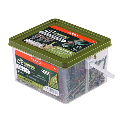 TIMCO DECKING SCREW TX20 CSK C2 4.5 x 50mm (TUB 250) GREEN 50C2D250