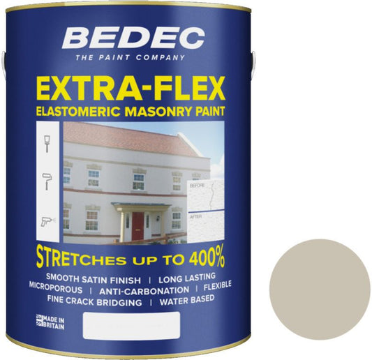 BEDEC EXTRA-FLEX SMOOTH MASONRY PAINT 5l WOODASH BEDE2MB3159/46