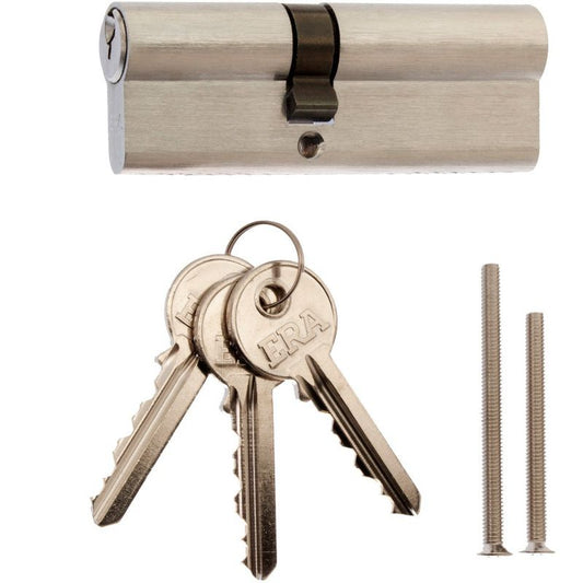 ERA 6 PIN EURO DOUBLE CYLINDER 40/50 SATIN VISI PACK 4081-52