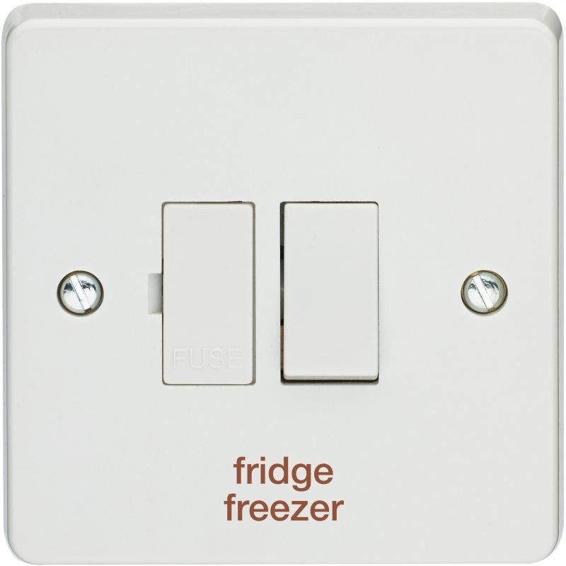 CRABTREE 4827/FF/BLACK 2-POLE SWITCHED FUSED CONNECTION UNIT 13a PRINTED 'FRIDGE FREEZER' BLK