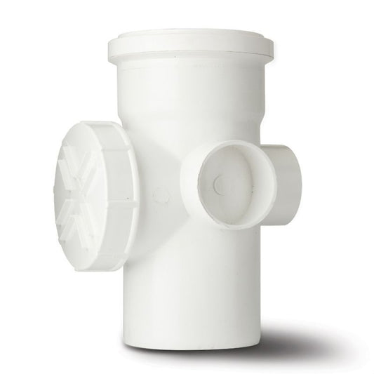POLYPIPE SOIL ACCESS PIPE SINGLE SOCKET 110mm SA43W WHITE